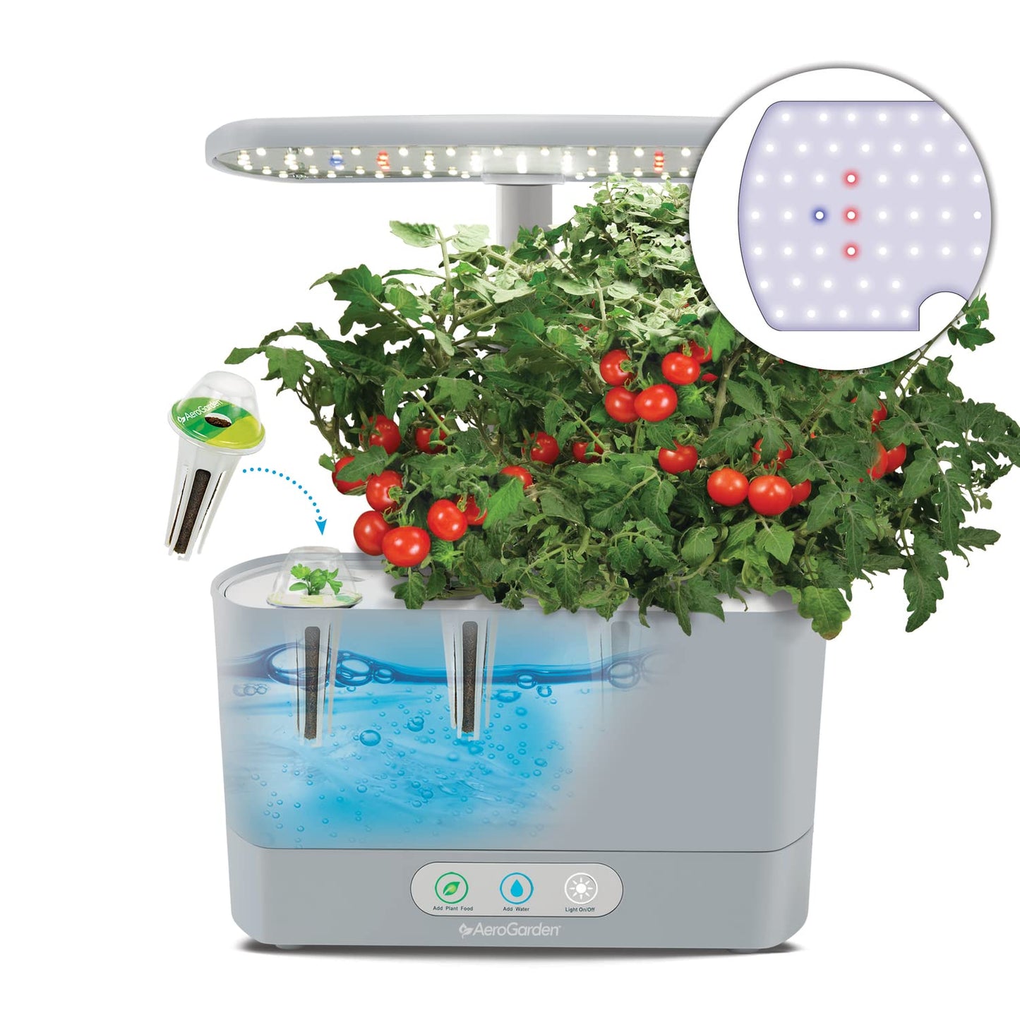 AeroGarden Harvest - Indoor Garden with LED Grow Light, Cool Gray