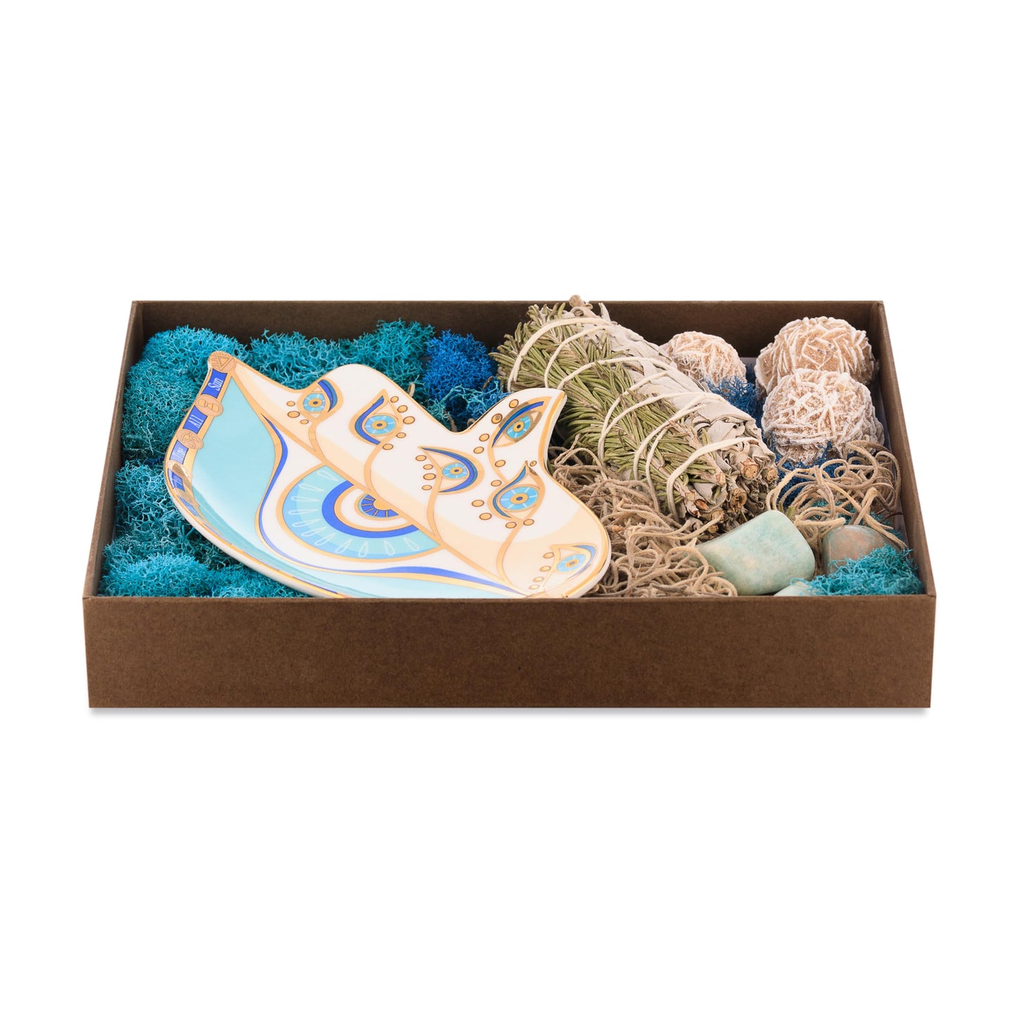 Sage Boxes with Hamsa Plates for Energizing and Protecting Your Space, Gift your loved one's (Protection & Manifestation)