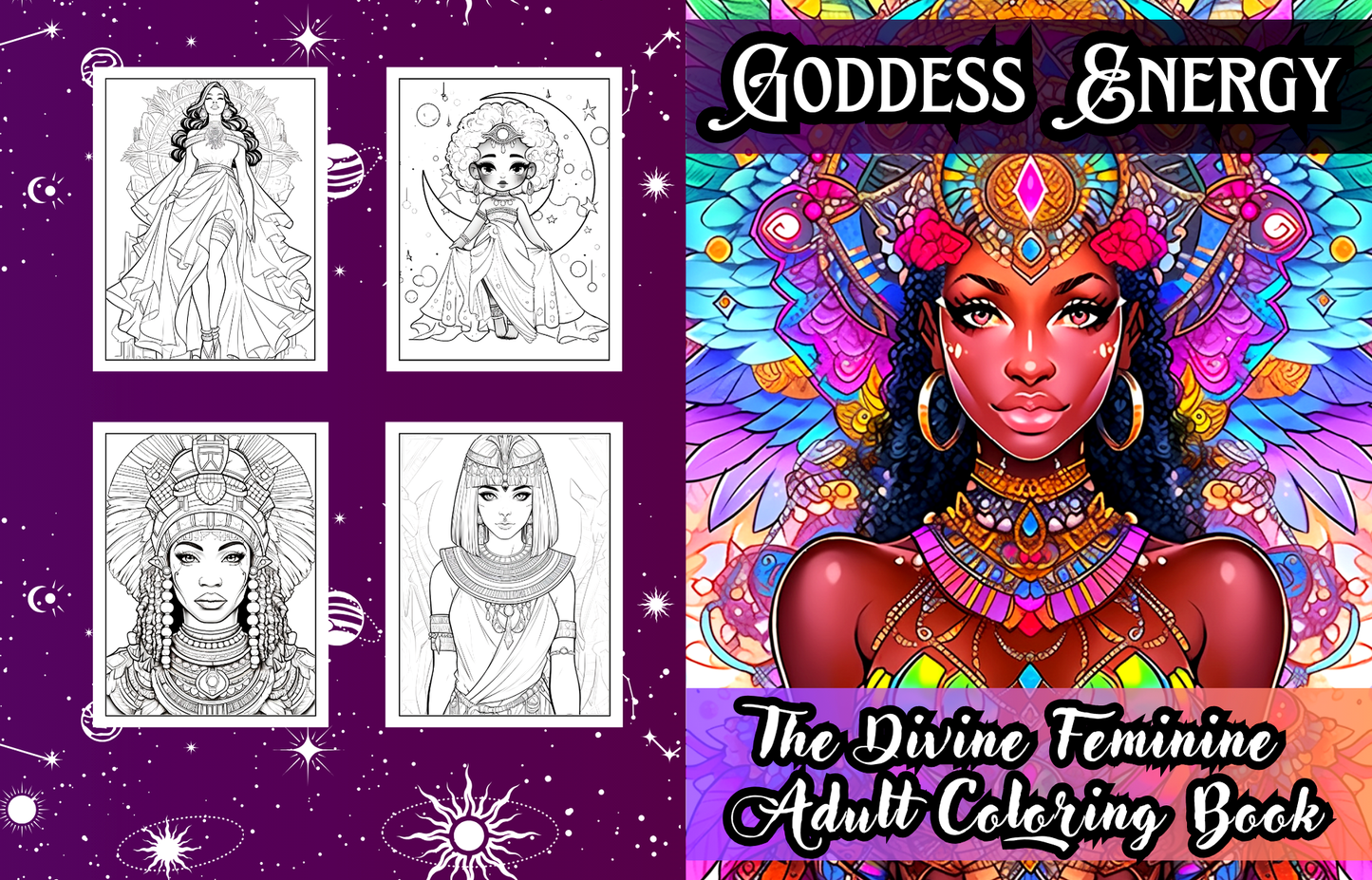 Goddess Energy: The Divine Feminine Adult Coloring Book: Relaxing and Powerfully Exquisite Confident building Coloring Pages to Harness your Goddess Energy