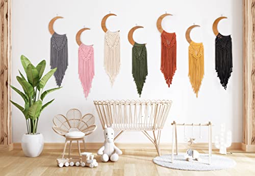 Macrame Wall Hanging Boho Moon Crescent Decor