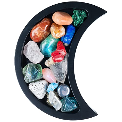 Curawood Crescent Moon Tray for Crystals - Showcase Your Crystals & Healing Stones