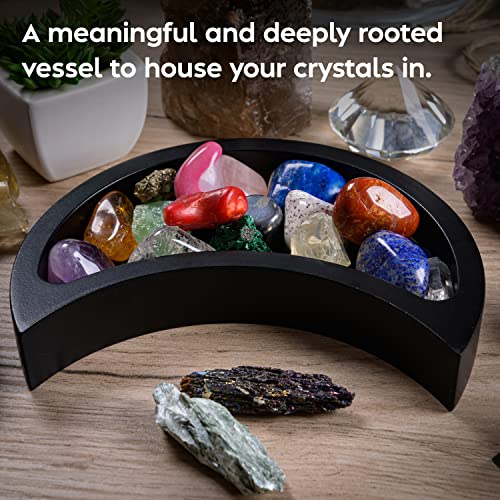 Curawood Crescent Moon Tray for Crystals - Showcase Your Crystals & Healing Stones